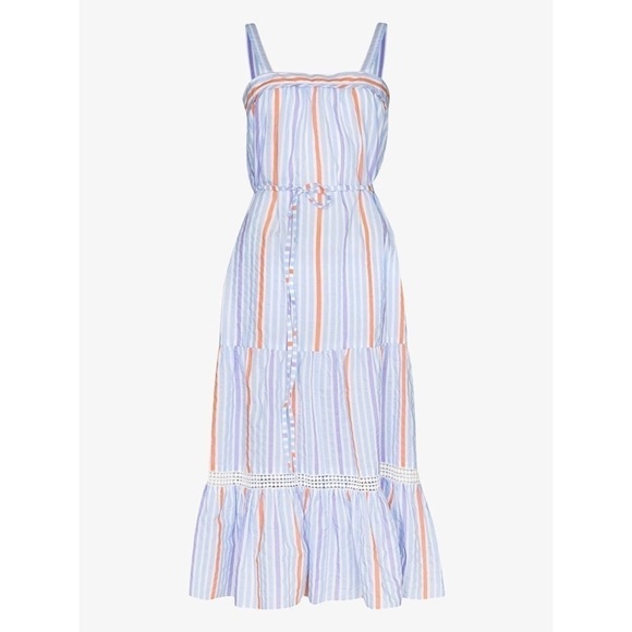 lemlem Bahiri Sweepy Striped Dress in Light Sky Blue size Medium NWT - Picture 5 of 11
